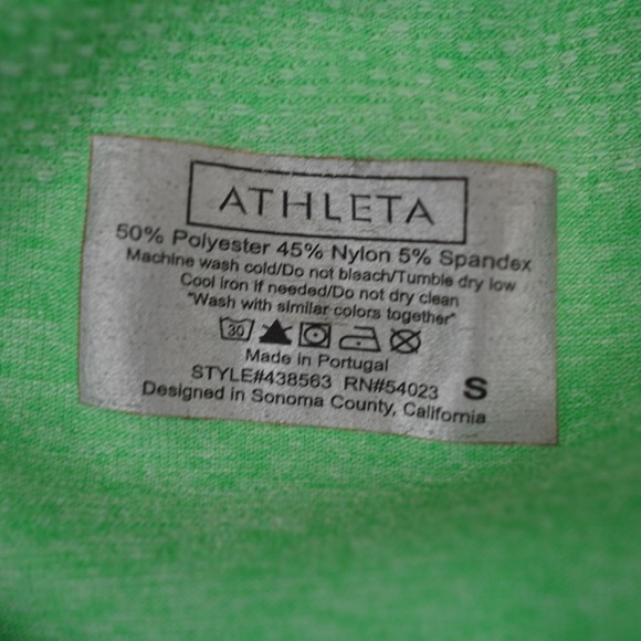 Athleta Green Ruched Performance Top Size S - Picture 3 of 10